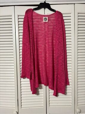 Open-Front Pink Women’s Sweater Cardigan